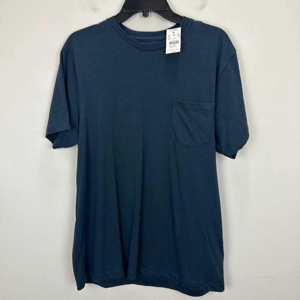 J.Crew Cotton Washed Jersey Pocket Tee Crewneck Vintage Navy Mens Large NWT - Picture 4 of 11